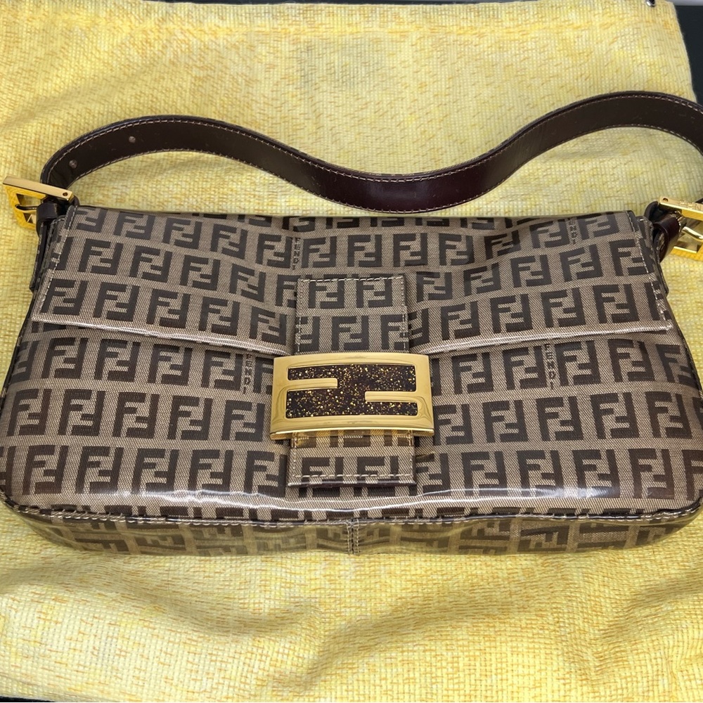 Fendi Authentic Baguette Vinyl Zucchino